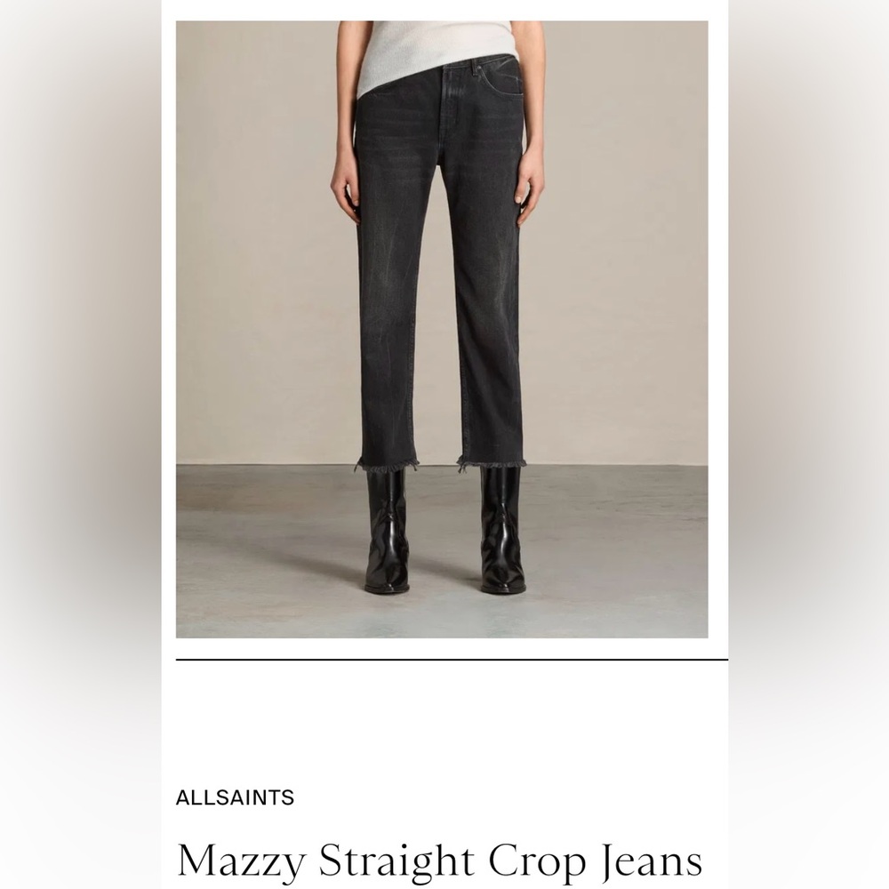 All Saints Mazzy Cropped Wide Leg Jeans - W27